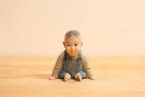 FOTOFIGの制作例、写真から「赤ちゃん」ミニチュア3Dフィギュア作成
